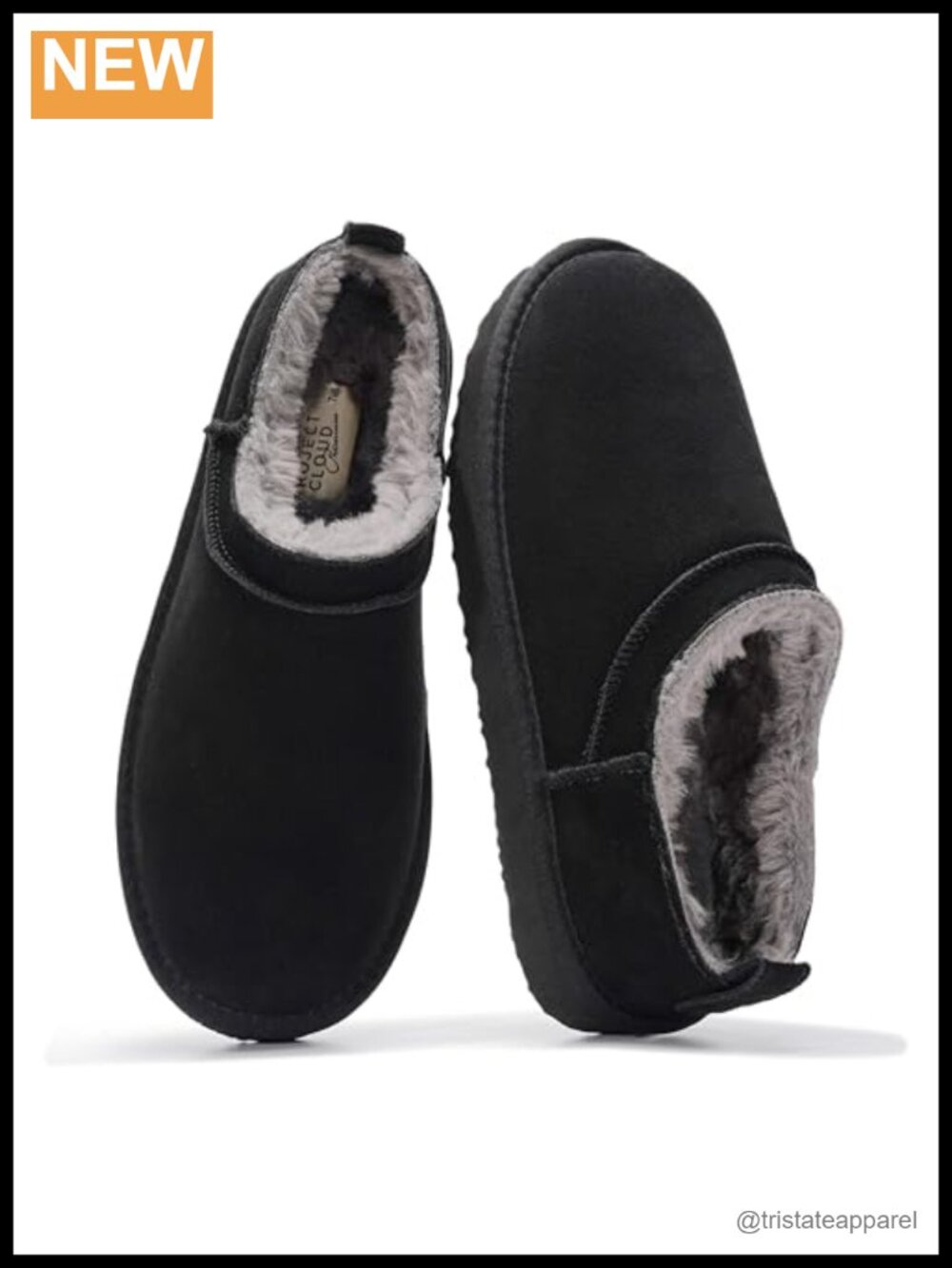 Genuine Leather Ankle Boots with Shearling Lining Memory Foam Slip-On Winter